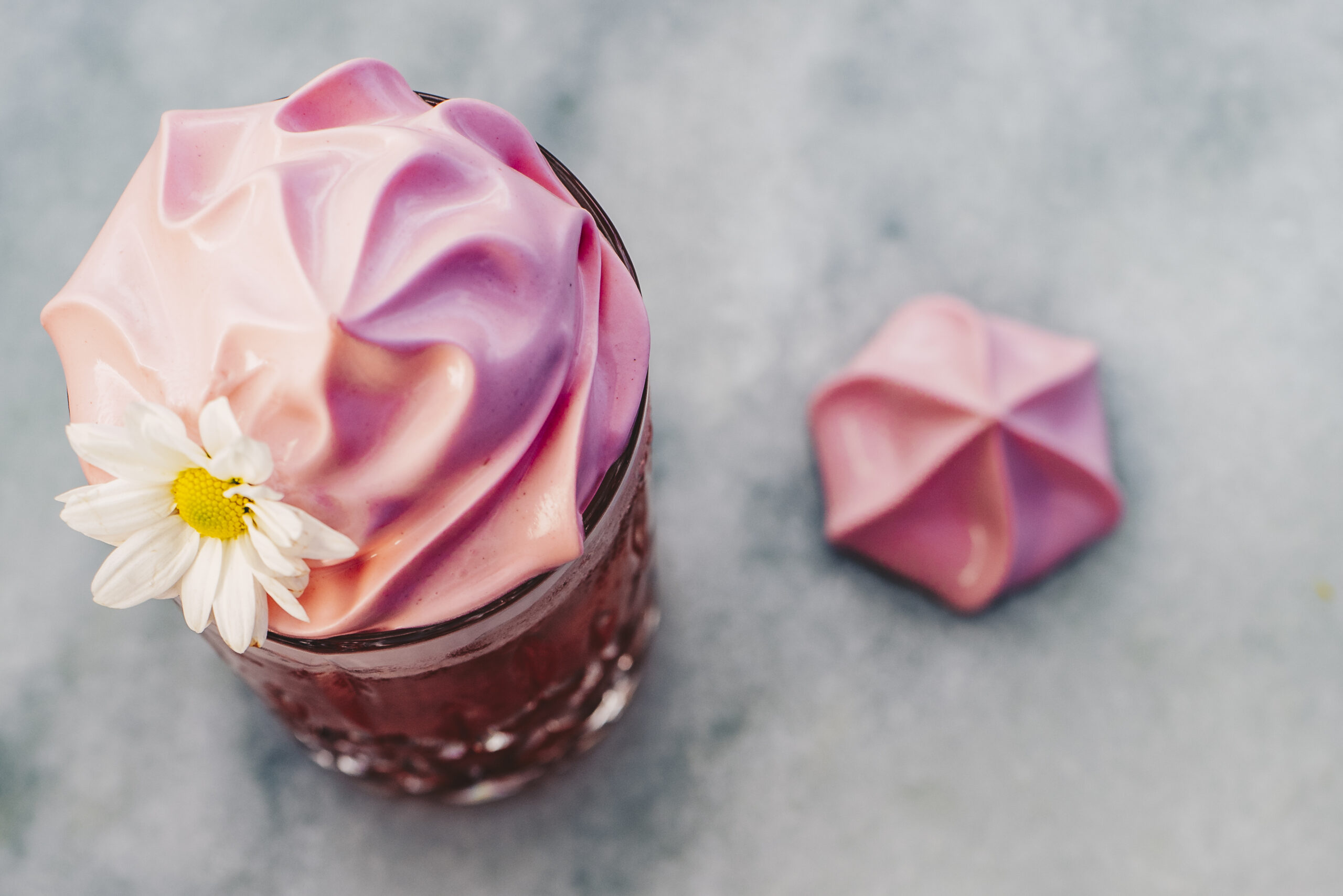 Foto do Drink Pink Mamma. Uma das receitas leves e deliciosas da Mamma.